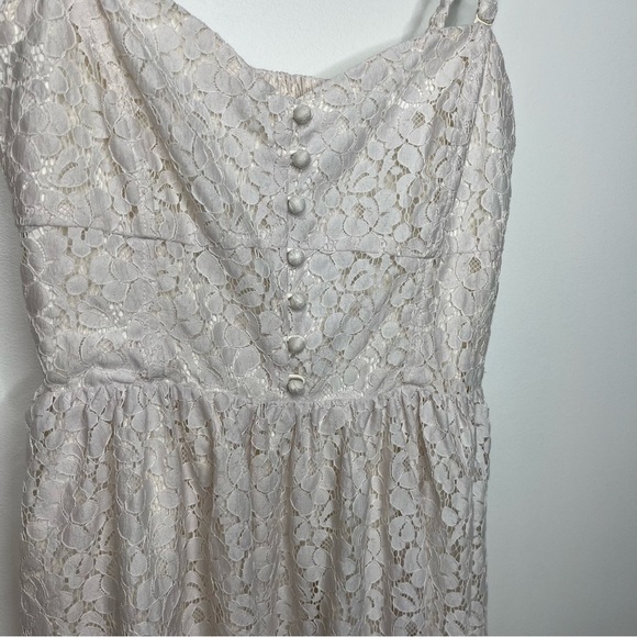Talula Aritzia Women's Size 6 Debutante Off White Lace Mini Cocktail Dress Lined - Picture 4 of 16